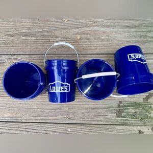 NWT Lowe's Mini 0.42 QT Blue Storage Buckets - Set of 4